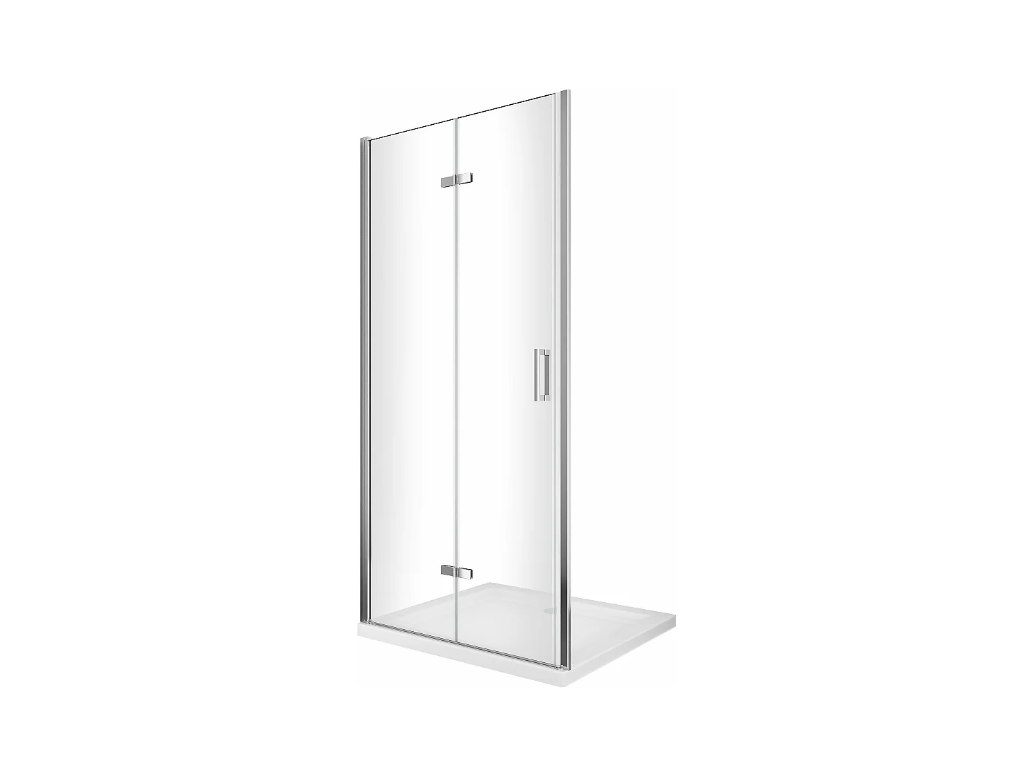 Porte de douche 6 mm pliante pour installation en niche - 83-86,5