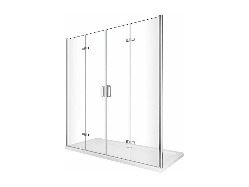 Porte de douche pliante avec ouverture à quatre porte H 190 - 158-161,5 cm