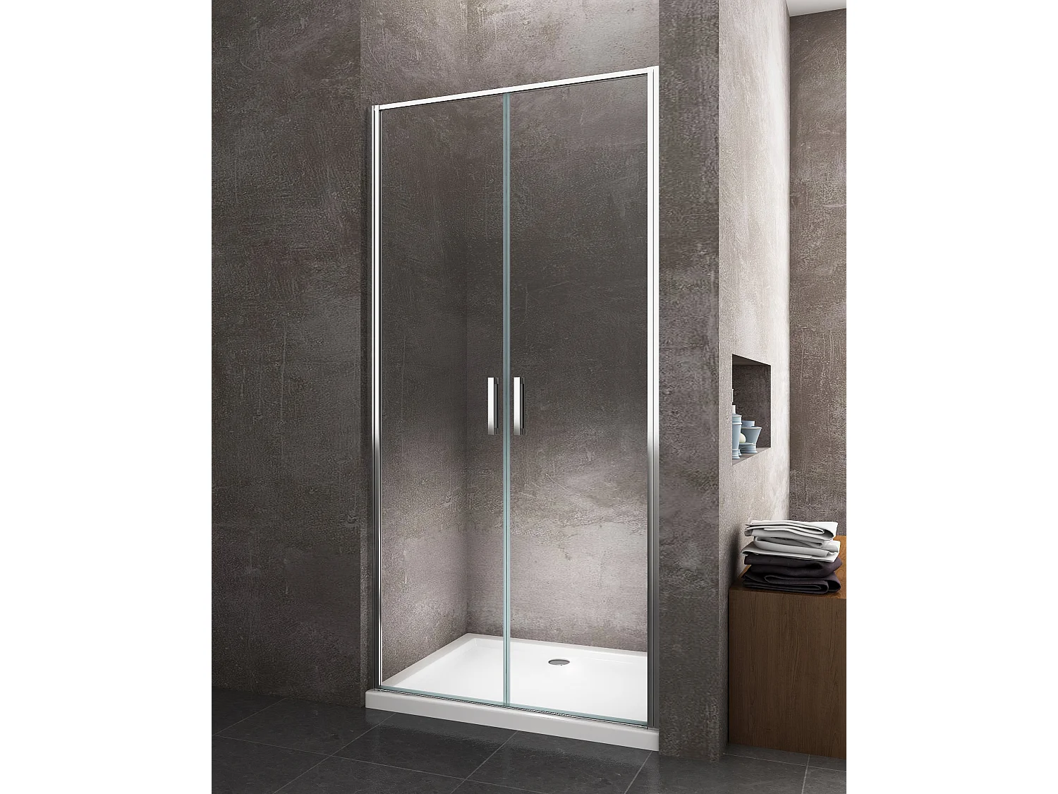 Porte de douche de 6 mm ouverture à battant  – 72-75 cm