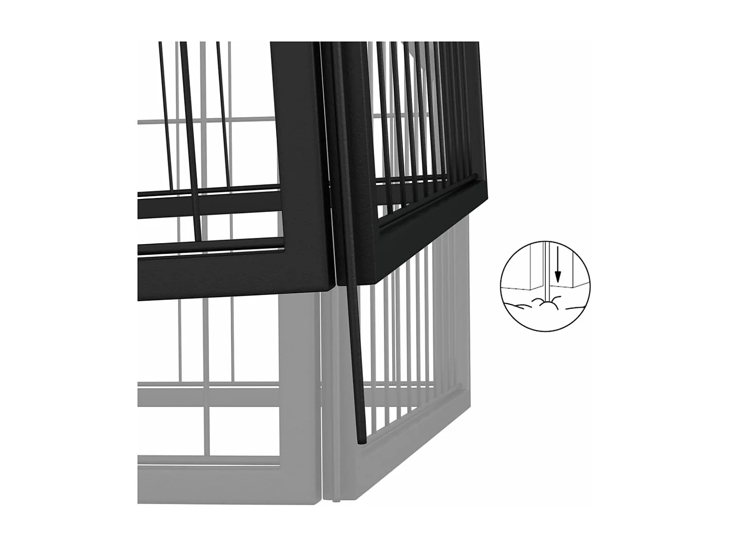 Parc pour chien 30panneaux Noir 50x100cm Acier enduit de poudre RG3Q68674
