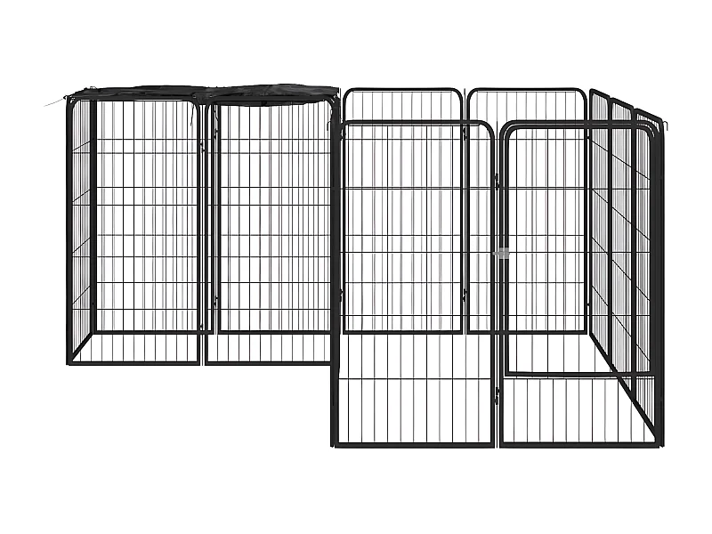 Parc pour chien 14panneaux Noir 50x100cm Acier enduit de poudre RG3Q31468