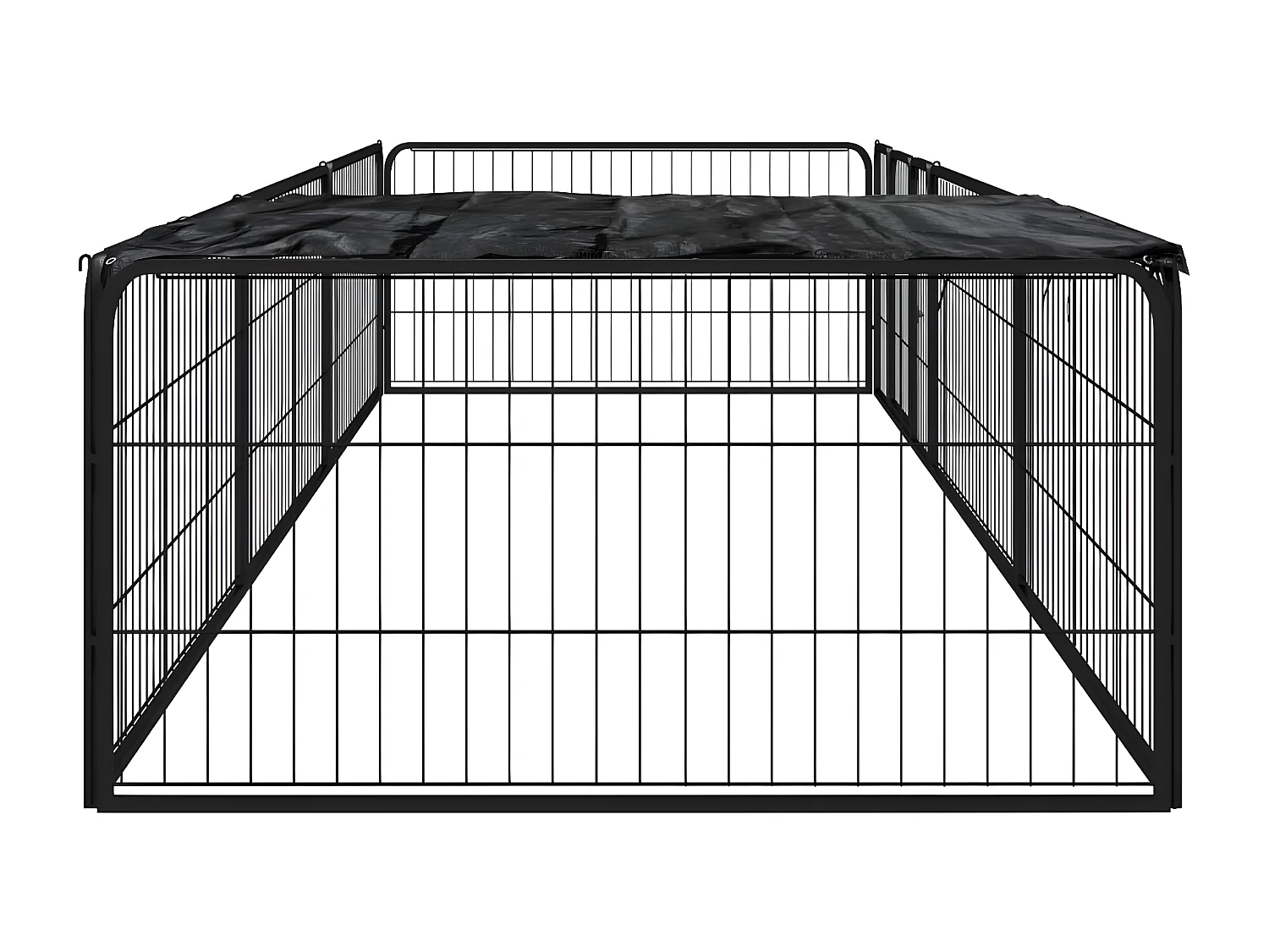 Jaula perros 8 paneles acero recubierto polvo negro 100x50 cm ES962192