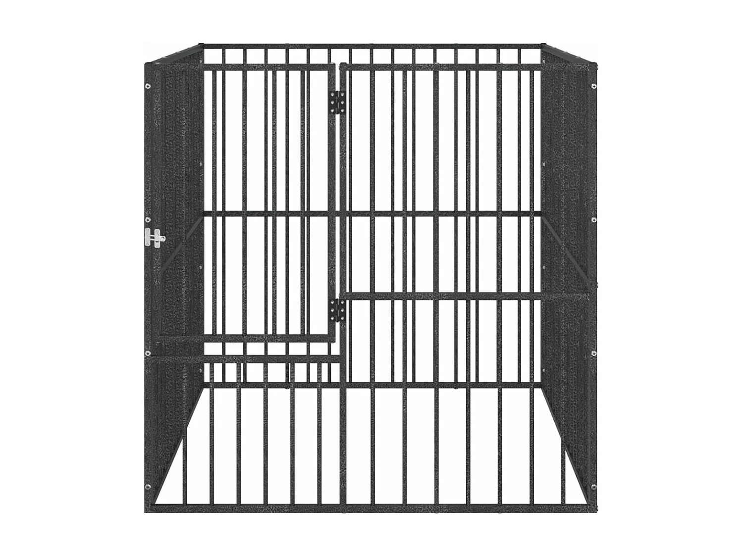 Corralito para perros con 4 paneles acero galvanizado negro ES314287