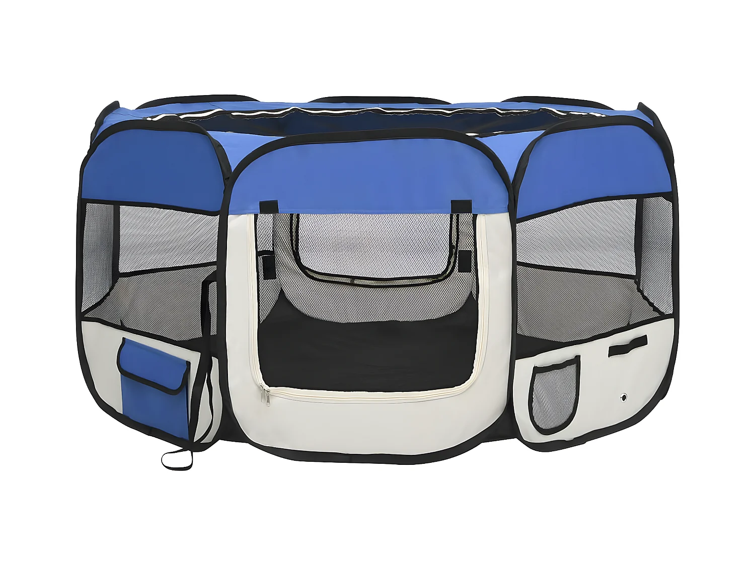 Parc pliable pour chien avec sac de transport Bleu 125x125x61cm RG3Q71252