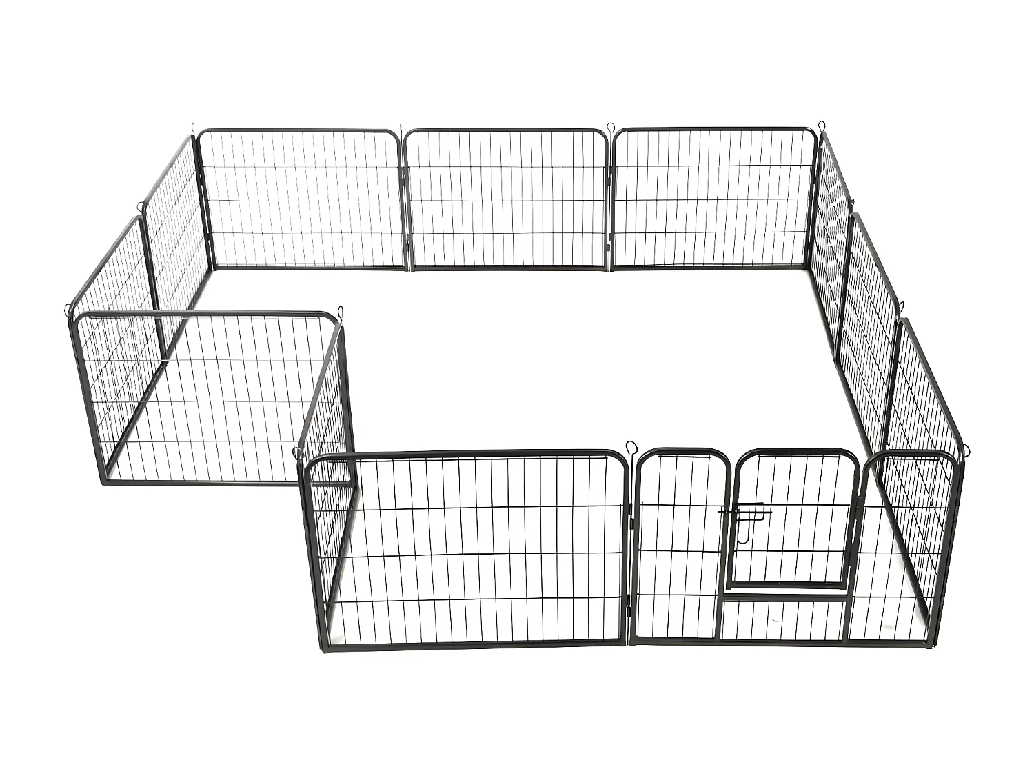 Parque para cães 12 painéis aço 80x60 cm preto PT312860