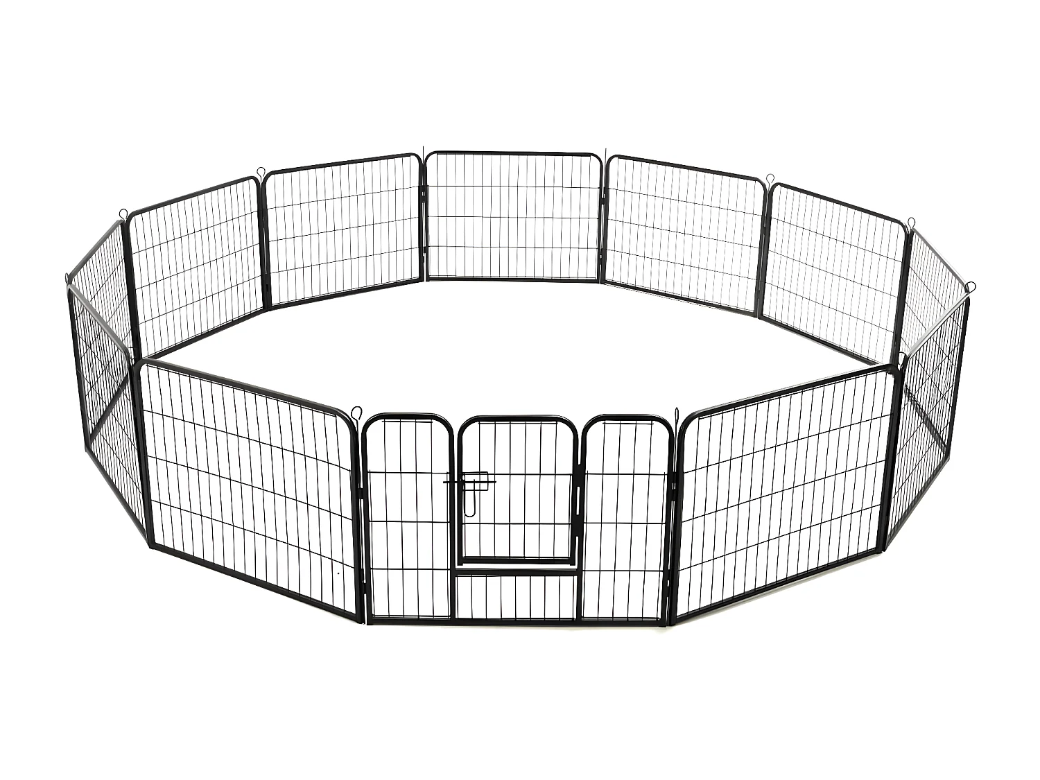 Parque para cães 12 painéis aço 80x60 cm preto PT312860