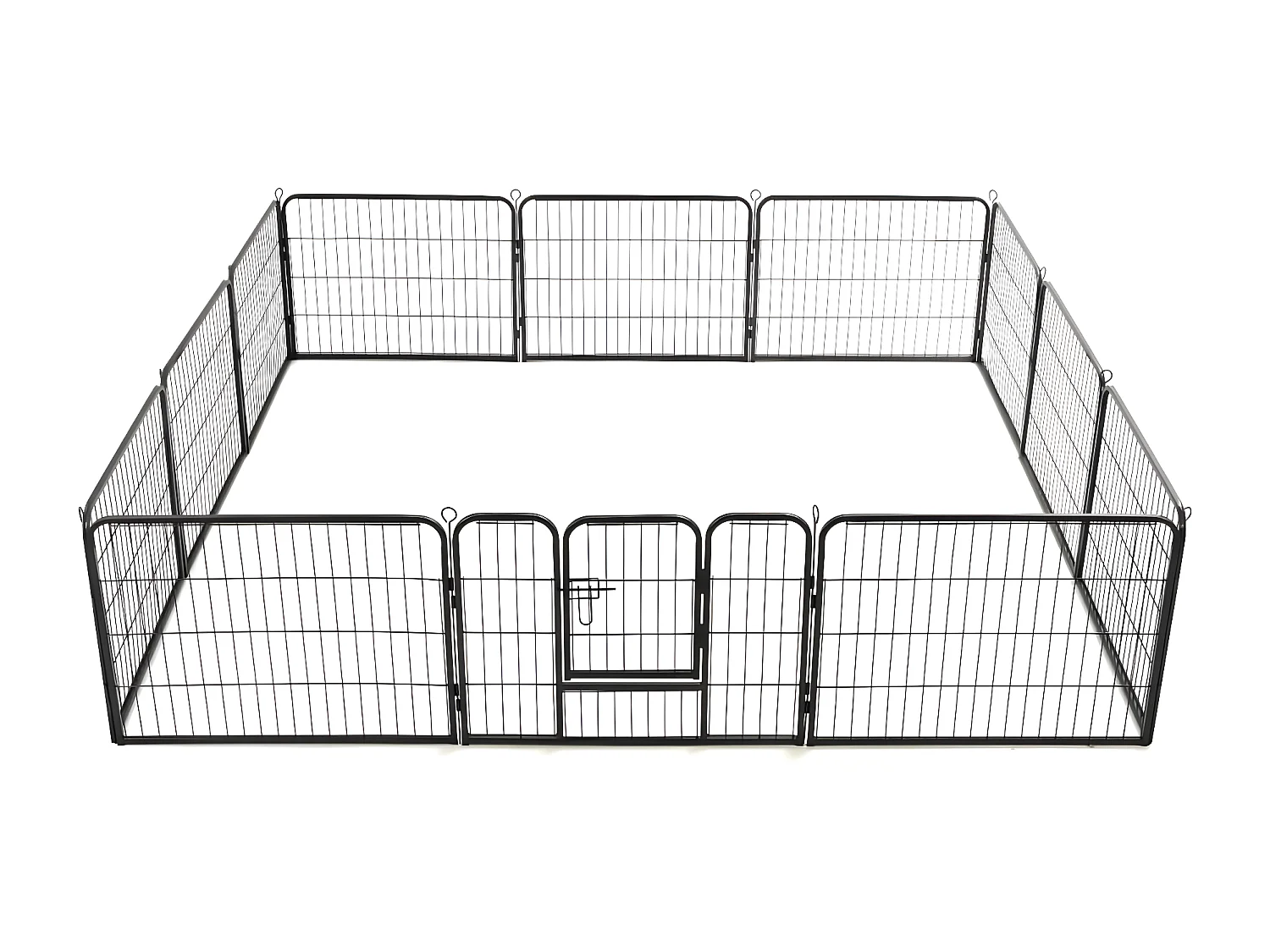 Parque para cães 12 painéis aço 80x60 cm preto PT312860