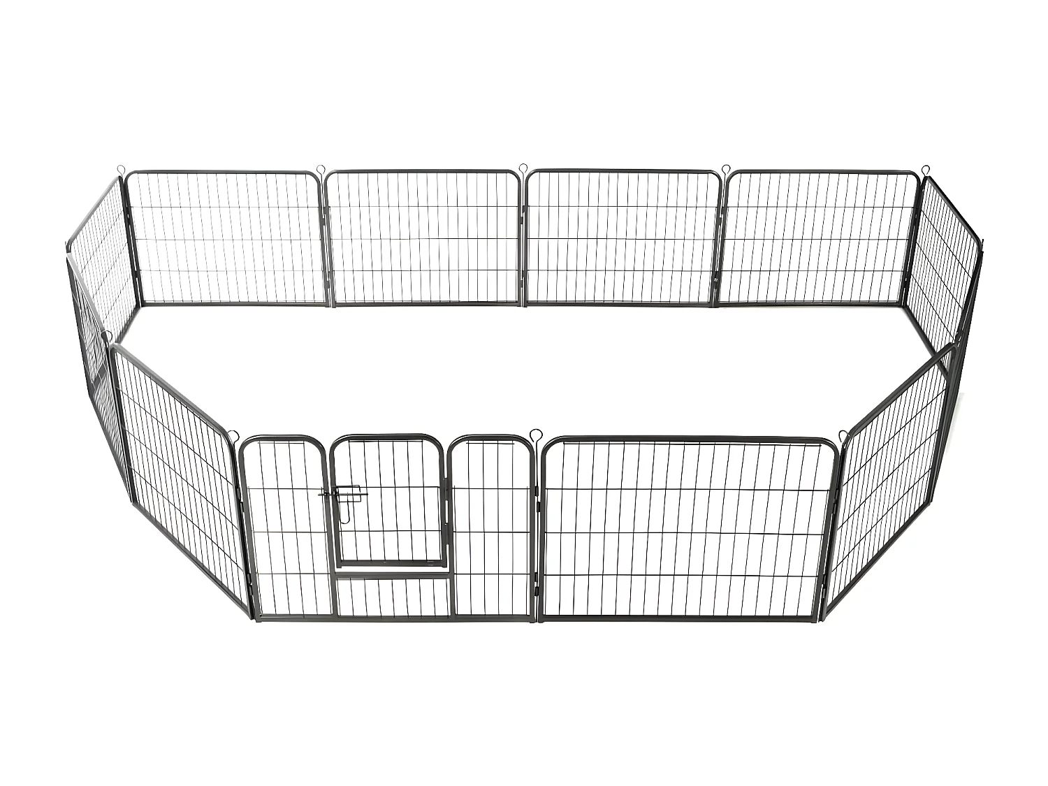 Corral para perros 12 paneles de acero 80x60 cm negro ES606894