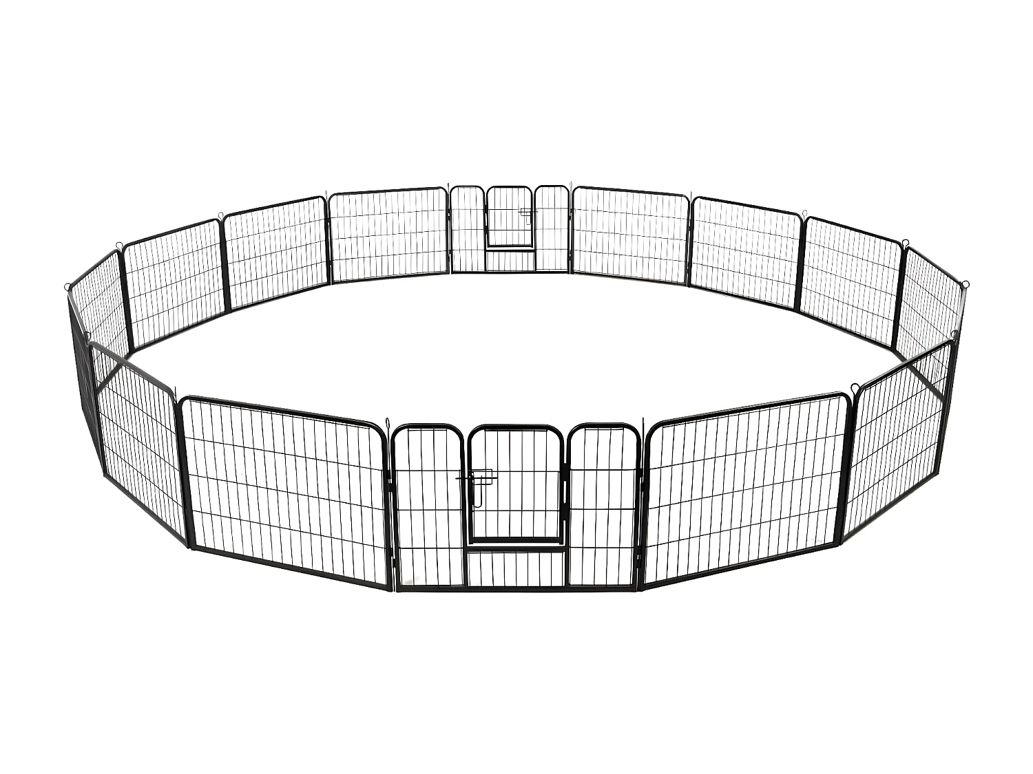 Parque para cães 16 painéis aço 60x80 cm preto PT299764