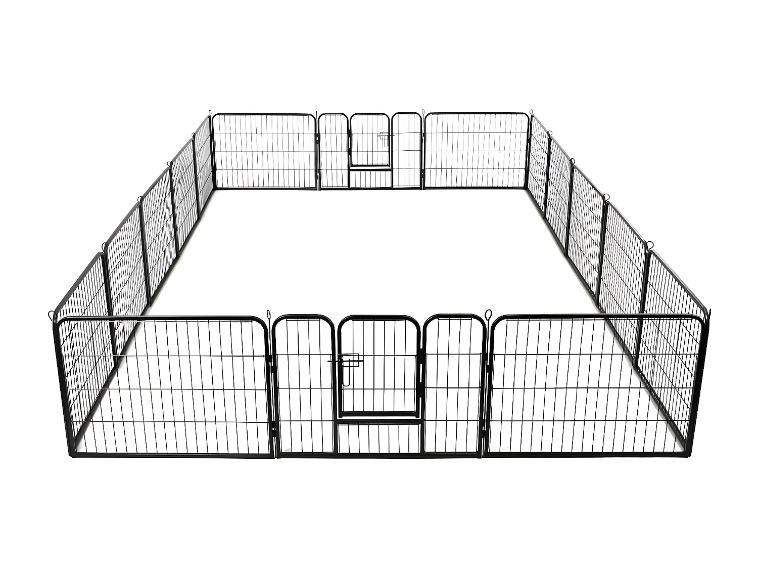 Parque para cães 16 painéis aço 60x80 cm preto PT299764