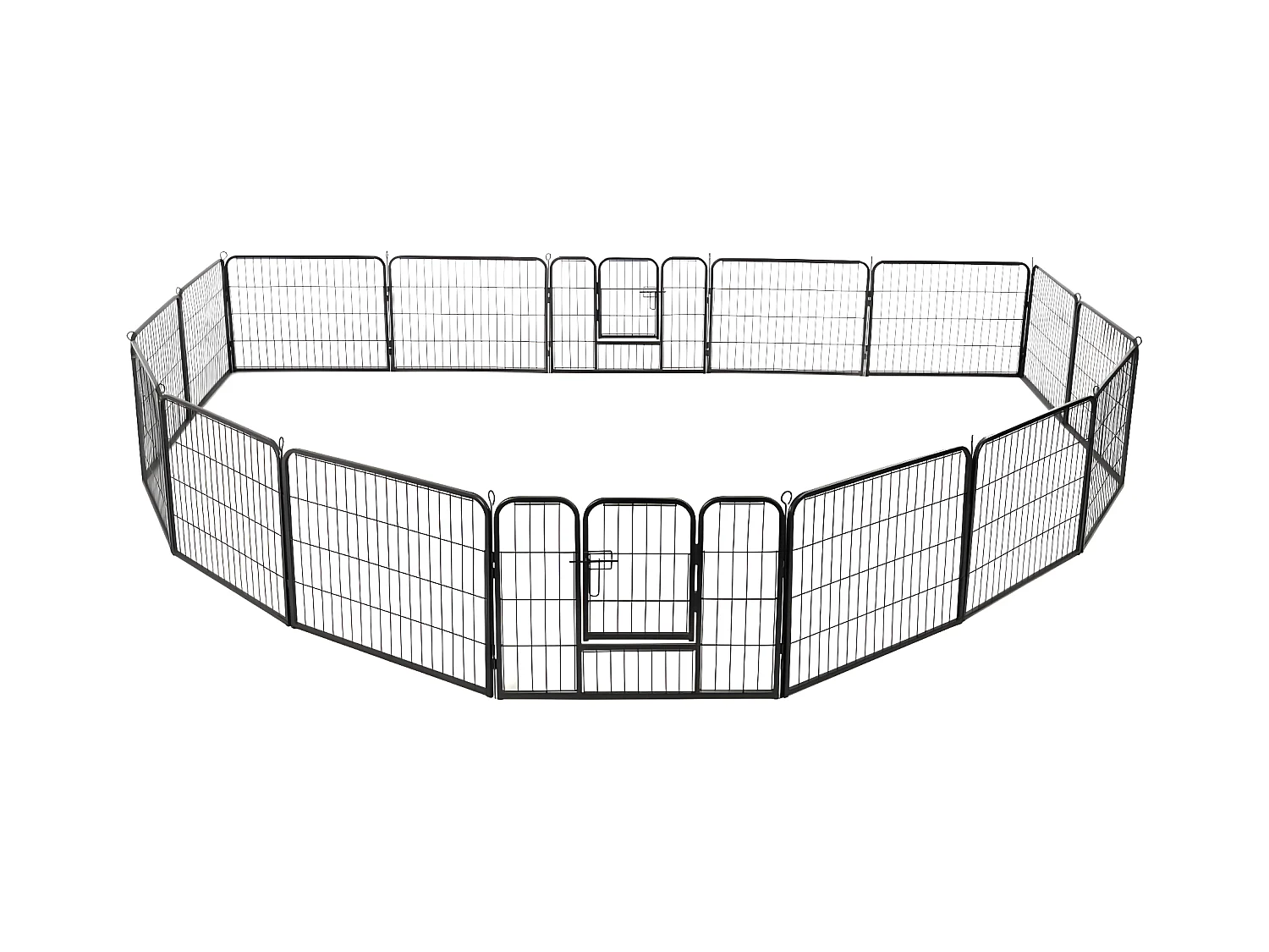Parc pour chiens 16 panneaux Acier 60 x 80 cm Noir RG3Q72591