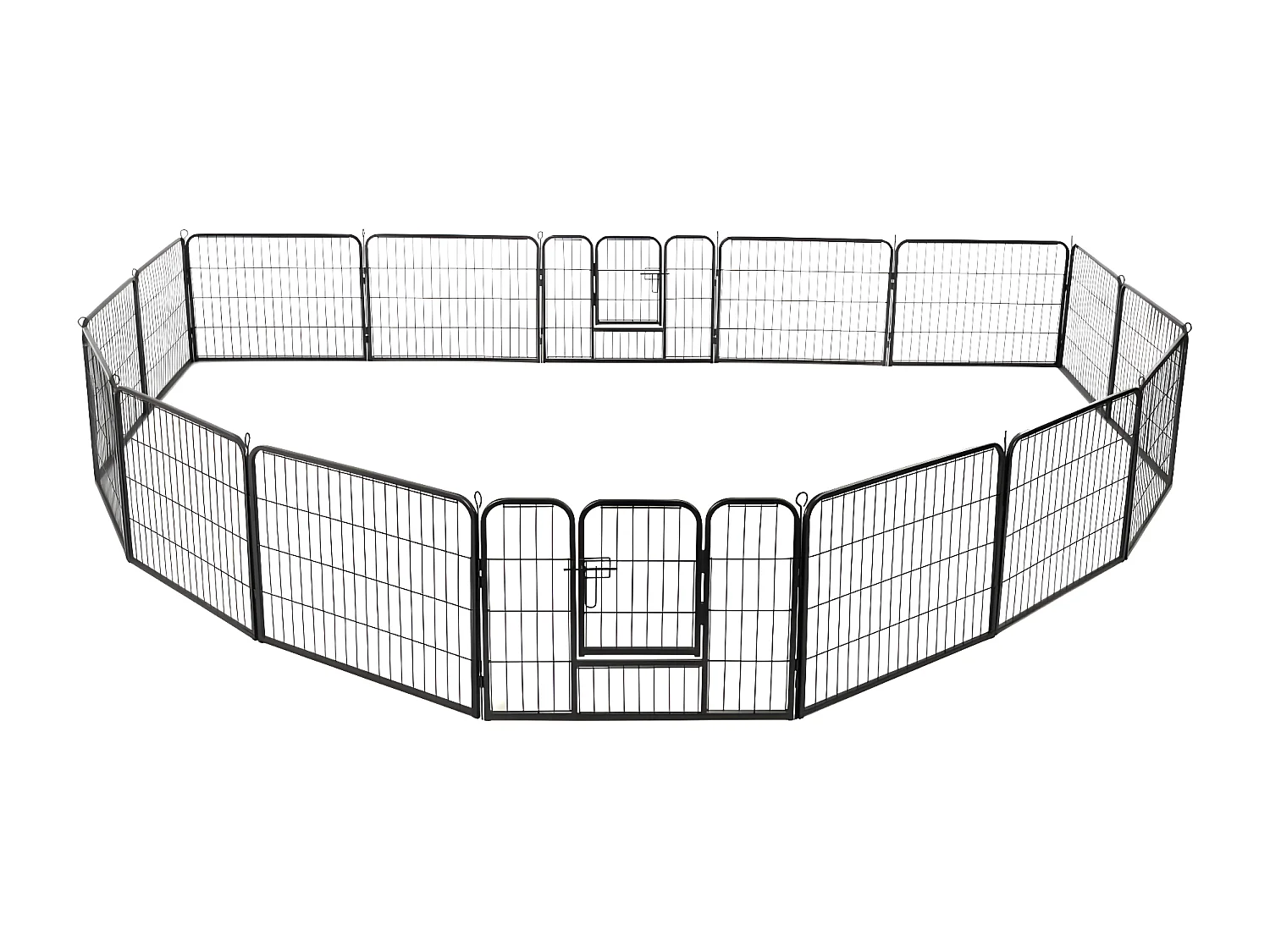 Corral para perros 16 paneles de acero 60x80 cm negro ES735676