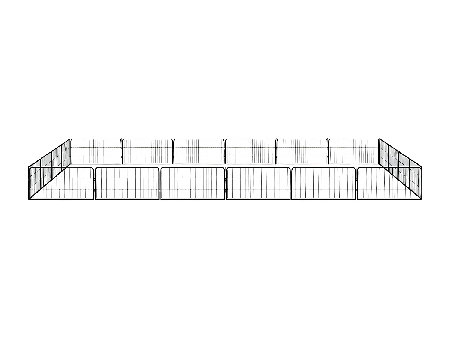 Parque p/ cães c/ 20 painéis 100x50 cm aço revestido a pó preto PT333845