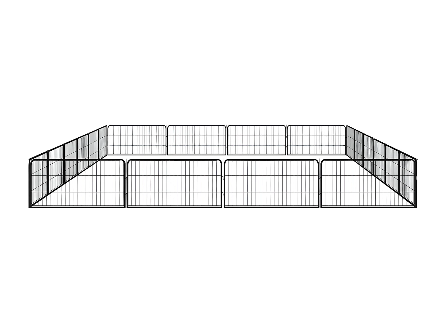 Parque p/ cães c/ 20 painéis 100x50 cm aço revestido a pó preto PT333845