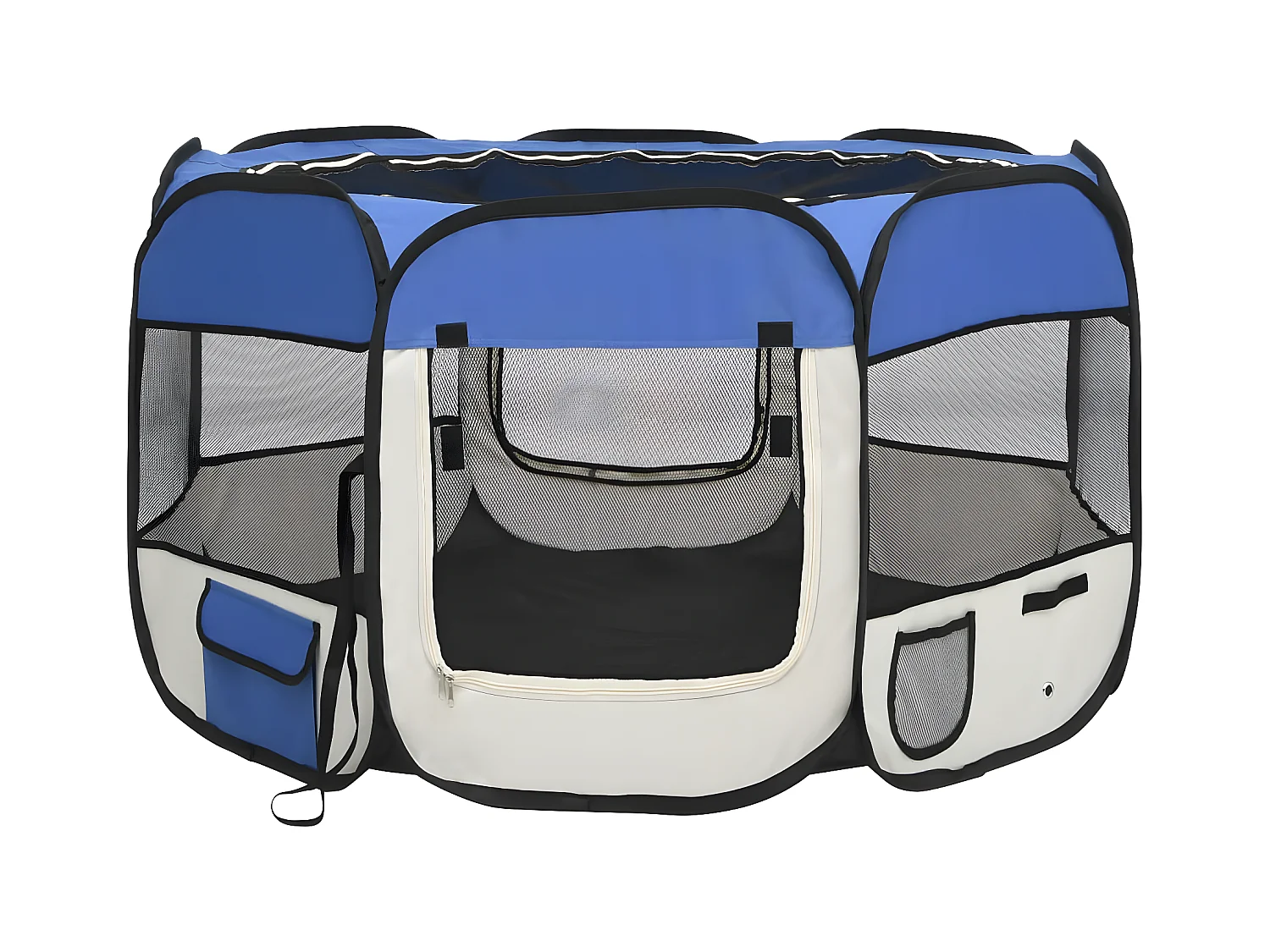 Parc pliable pour chien avec sac de transport Bleu 110x110x58cm RG3Q10686