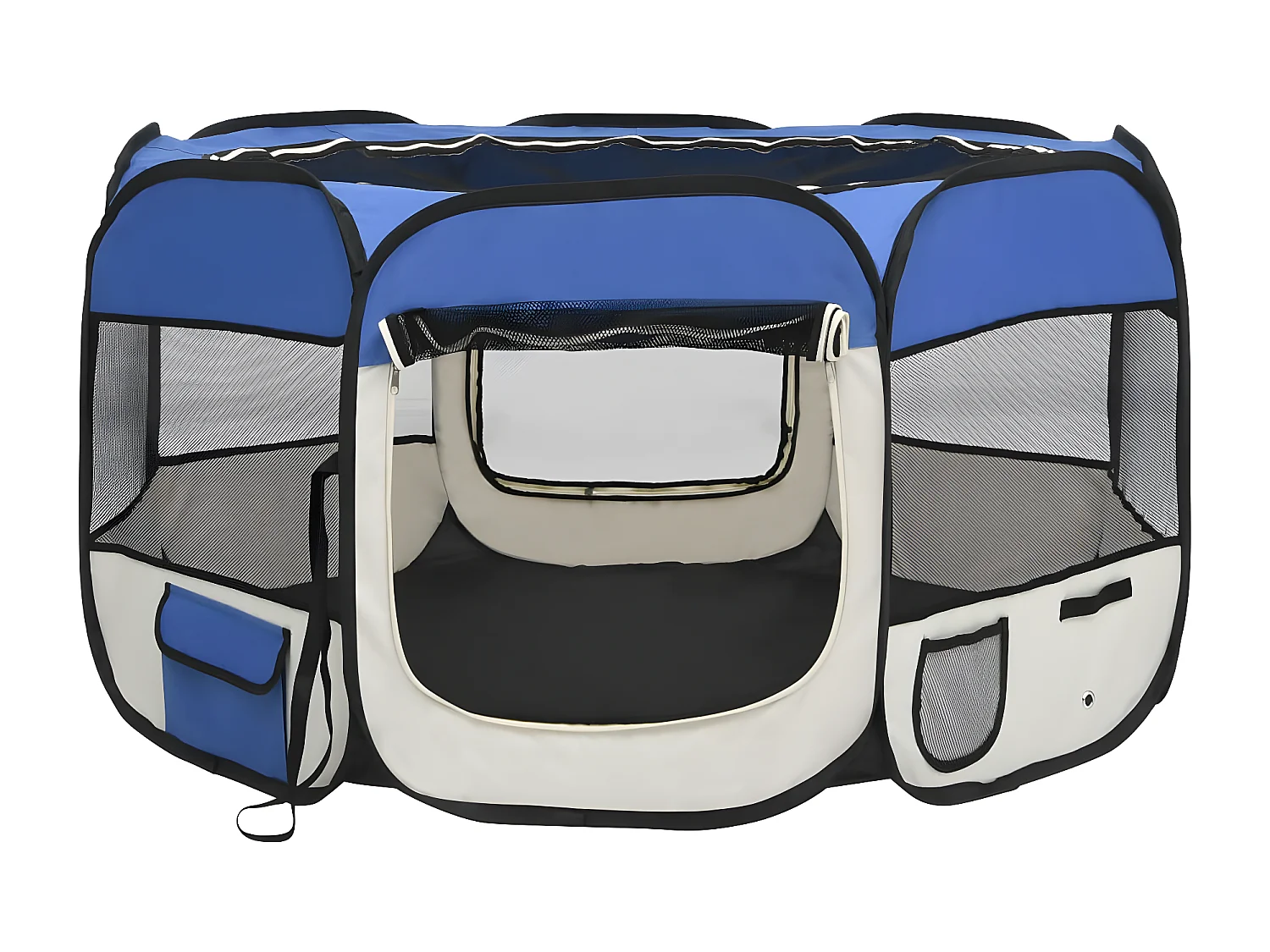 Parc pliable pour chien avec sac de transport Bleu 110x110x58cm RG3Q10686