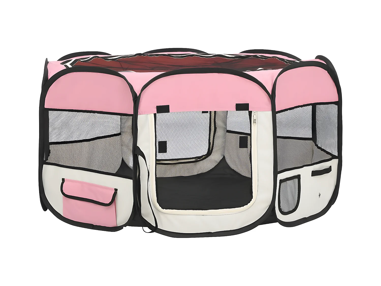 Parc pliable pour chien avec sac de transport Rose 125x125x61cm RG3Q28093
