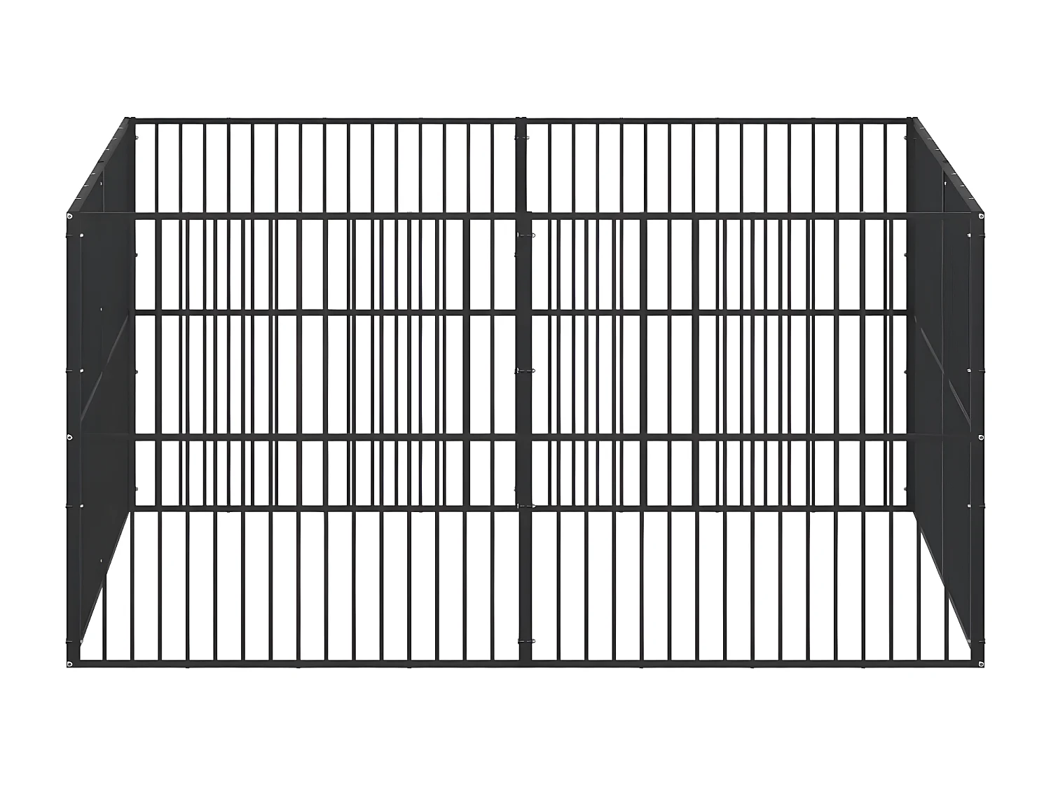 Parque para cães com 8 painéis aço galvanizado preto PT460096