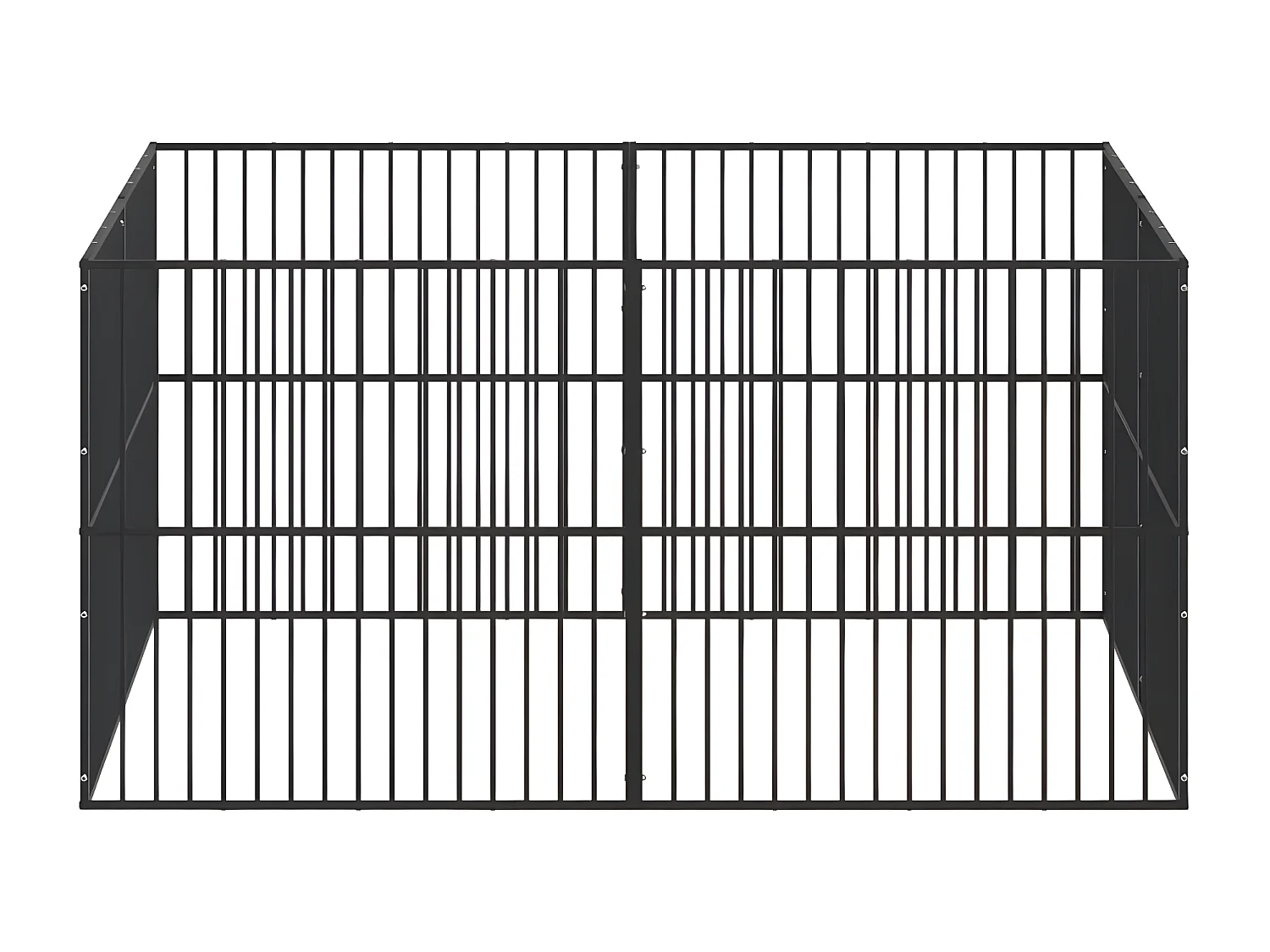 Parque para cães com 8 painéis aço galvanizado preto PT460096