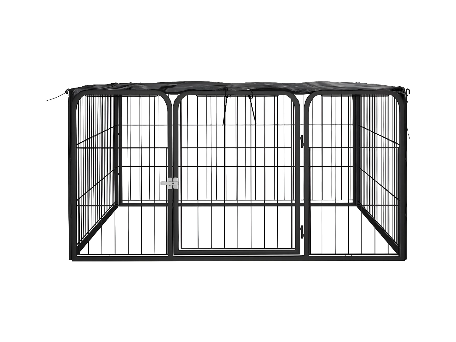 Parc pour chien 4 panneaux Noir 100x50cm Acier enduit de poudre RG3Q58166