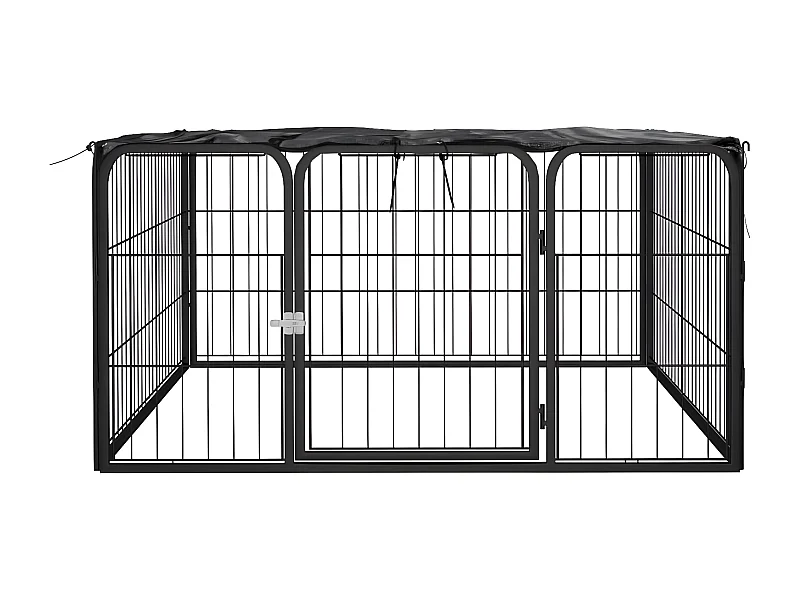 Parc pour chien 4 panneaux Noir 100x50cm Acier enduit de poudre RG3Q58166