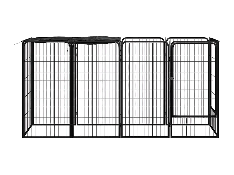 Parc pour chien 10panneaux Noir 50x100cm Acier enduit de poudre RG3Q65125
