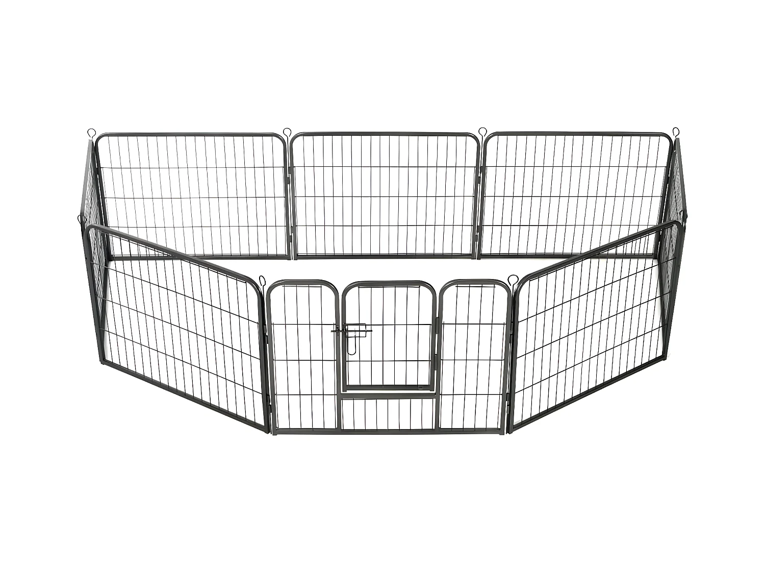 Parc pour chiens 8 panneaux Acier 60 x 80 cm Noir RG3Q64561