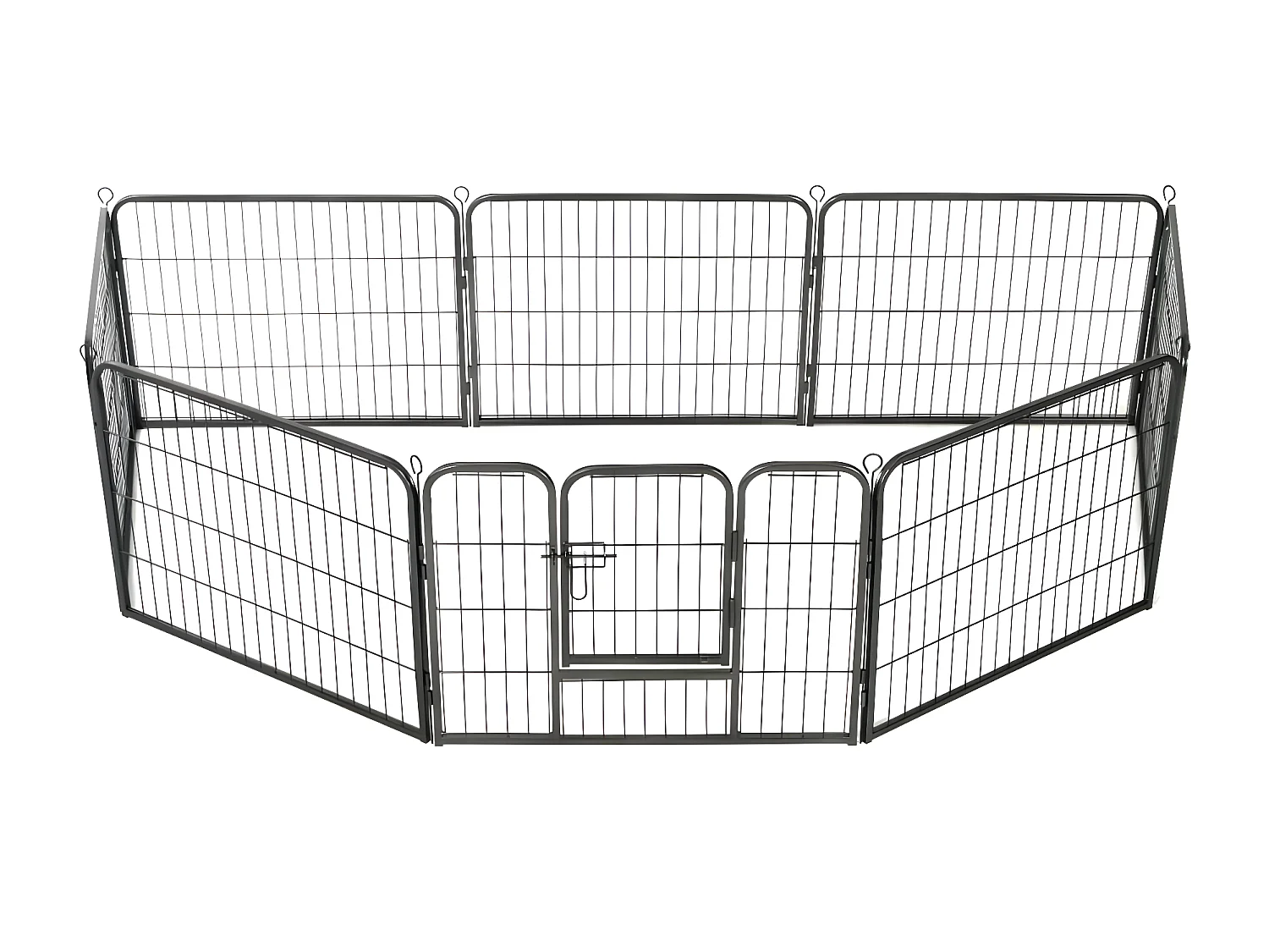 Corral para perros 8 paneles de acero 60x80 cm negro ES876179