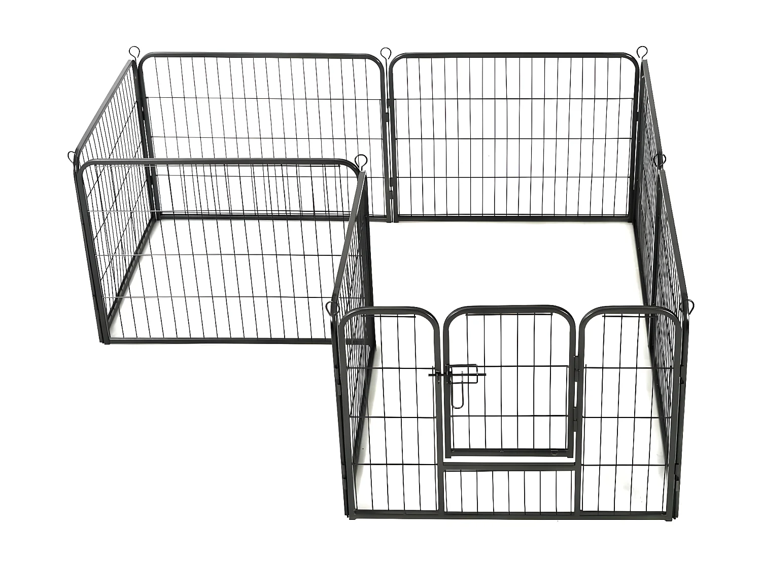 Corral para perros 8 paneles de acero 60x80 cm negro ES876179