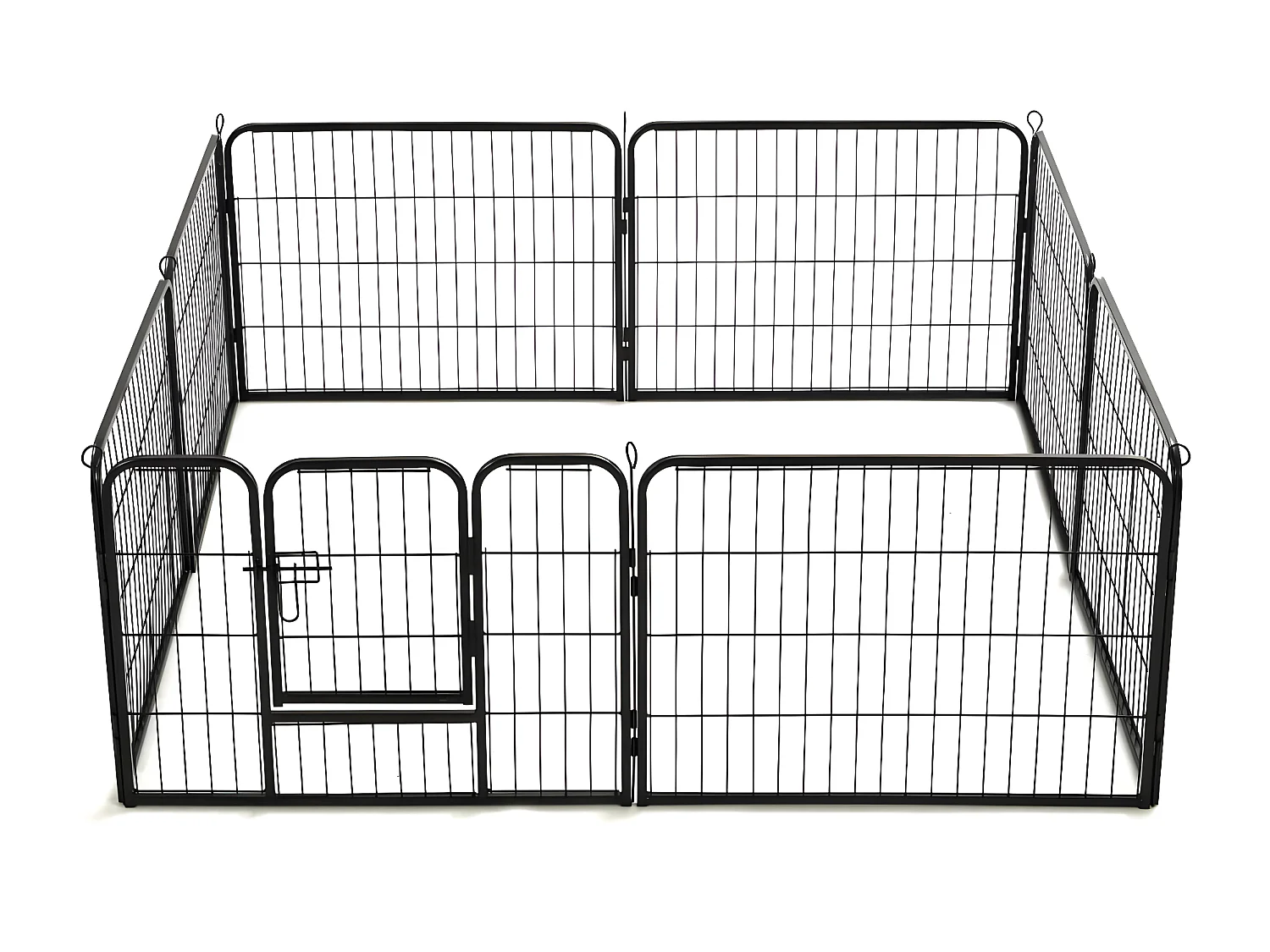 Corral para perros 8 paneles de acero 60x80 cm negro ES876179