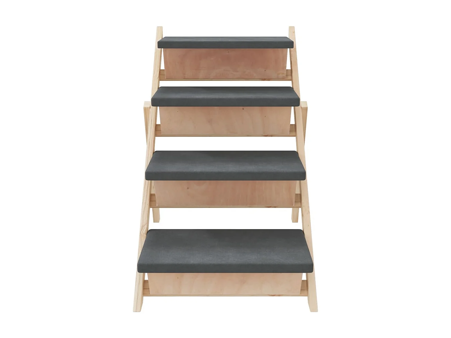 Escalier pour chiens gris 105x47 cm bois de sapin solide RG3Q40261