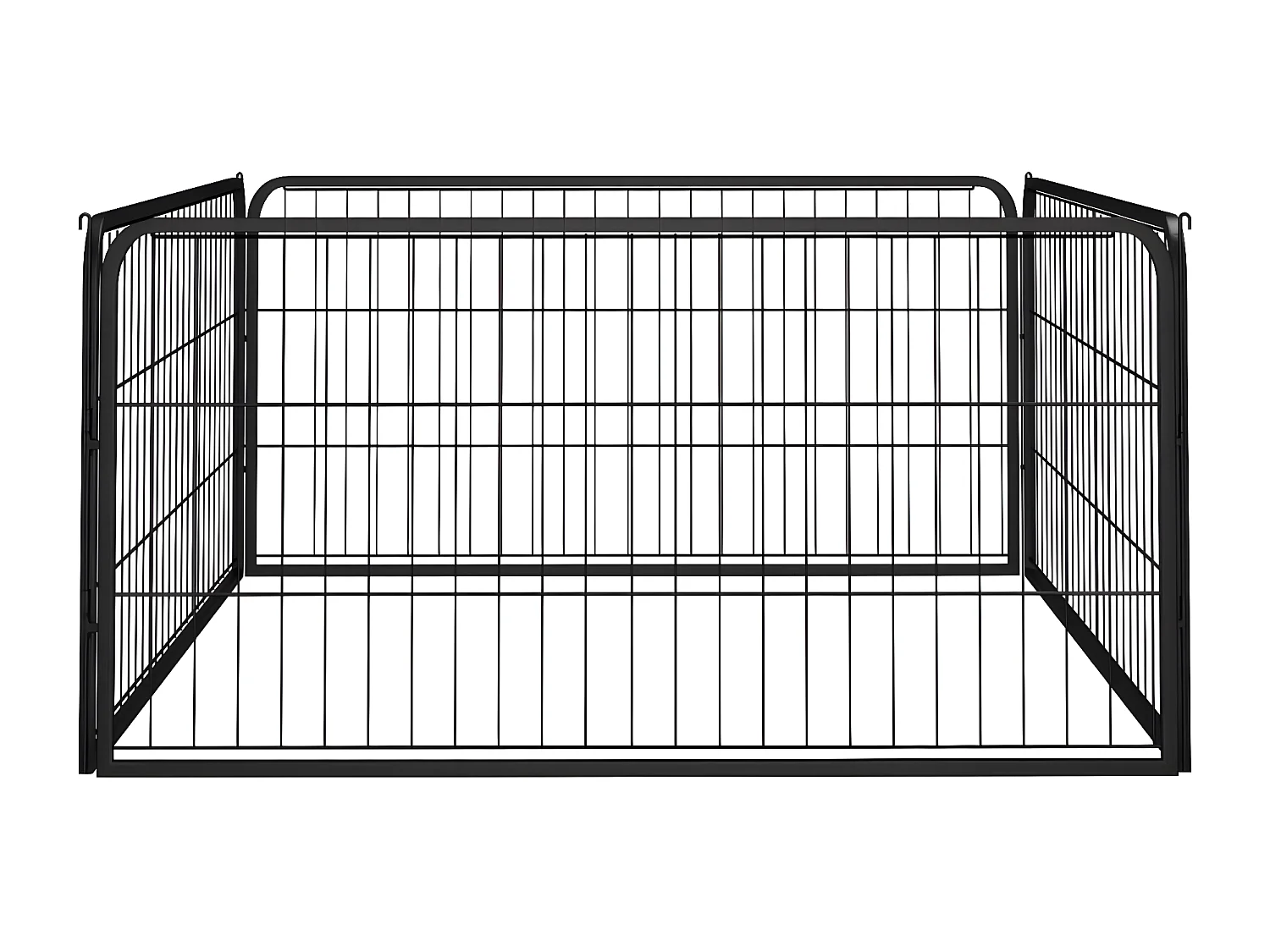 Canil com 4 painéis 100x50 cm aço revestido a pó preto PT596846