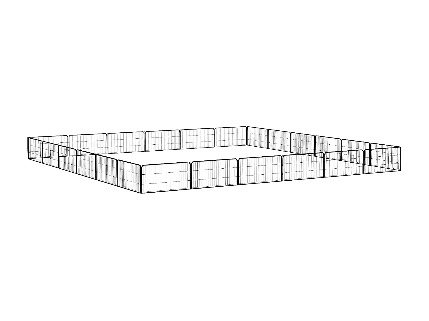 Parque p/ cães c/ 24 painéis 100x50 cm aço revestido a pó preto PT134029