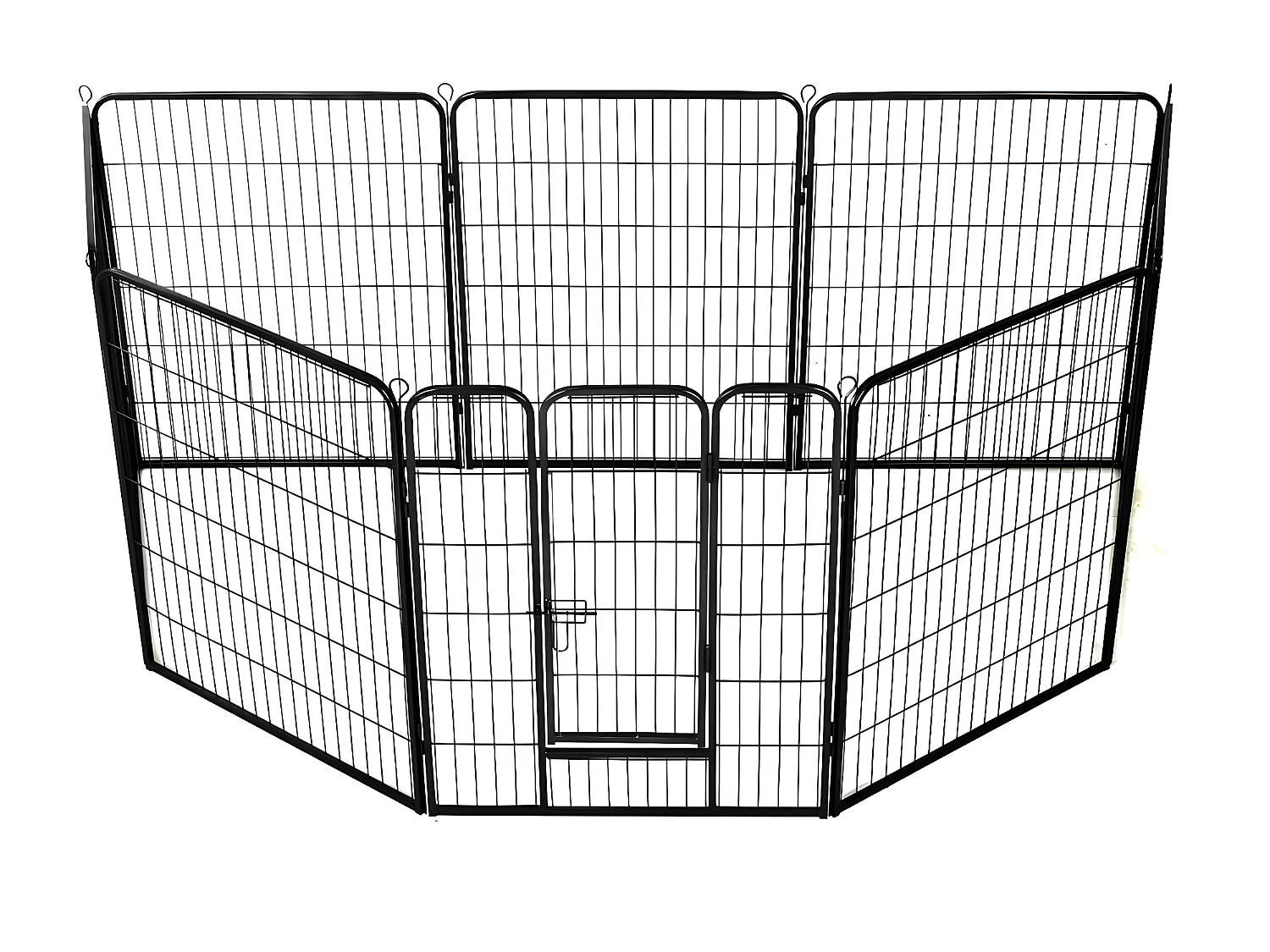 Parque para cães 8 painéis aço 80x100 cm preto PT480503