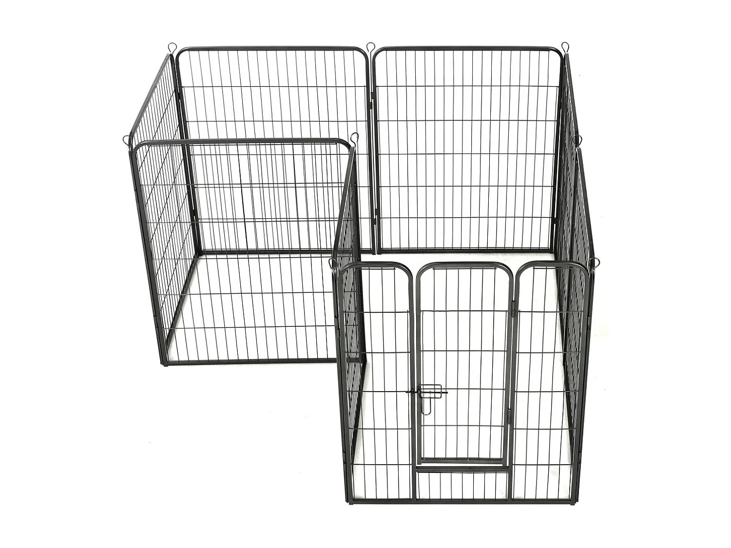 Parque para cães 8 painéis aço 80x100 cm preto PT480503