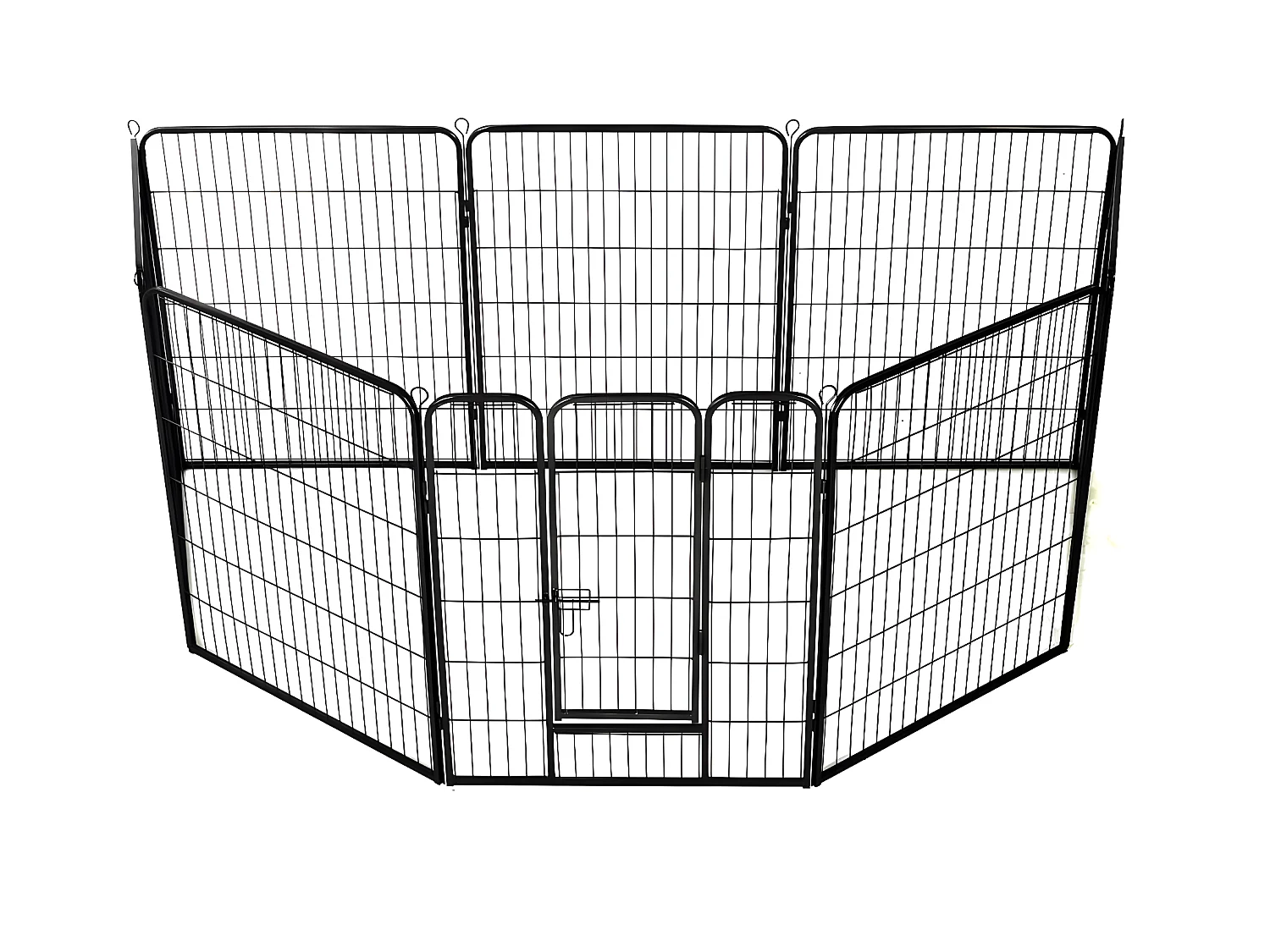 Parc pour chiens 8 panneaux Acier 80 x 100 cm Noir RG3Q24450