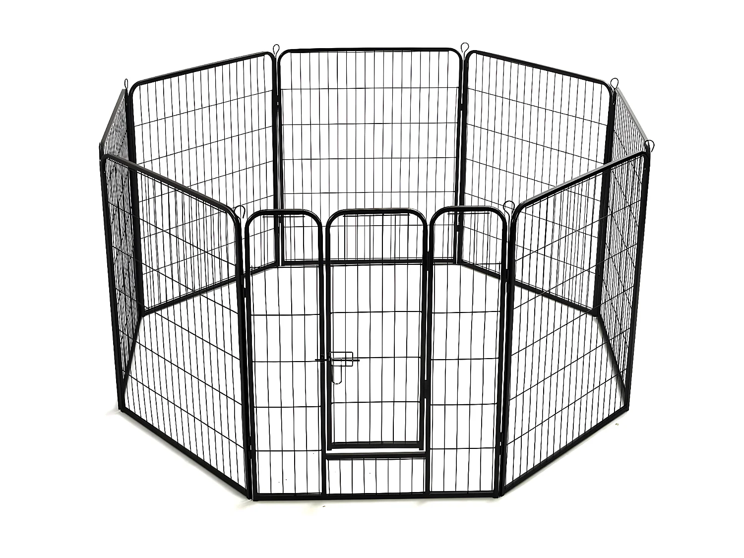 Corral para perros 8 paneles de acero 80x100 cm negro ES911306