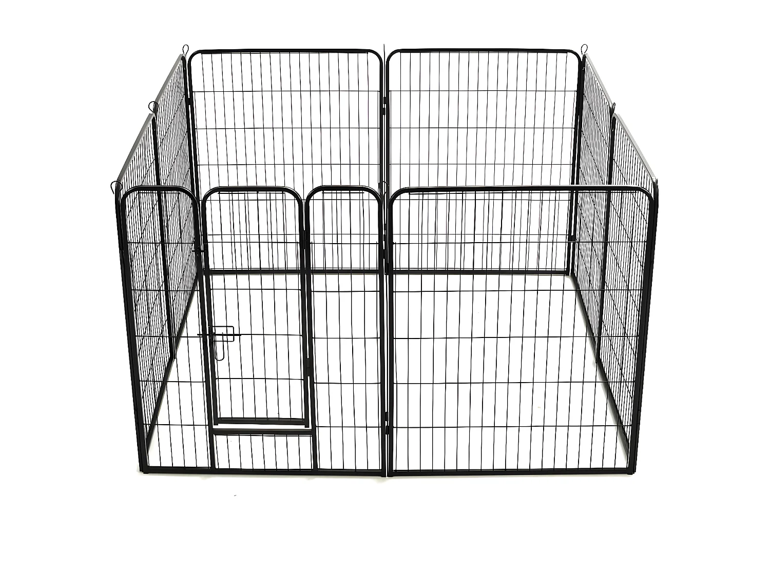 Corral para perros 8 paneles de acero 80x100 cm negro ES911306