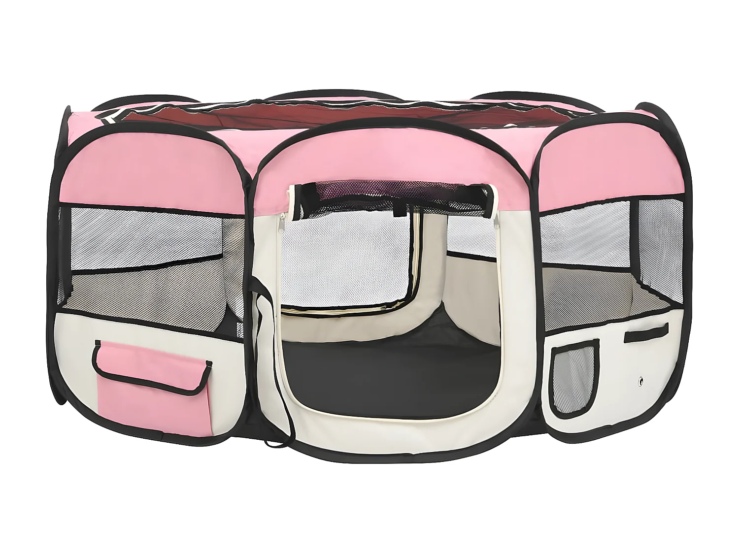 Parc pliable pour chien avec sac de transport Rose 145x145x61cm RG3Q15024