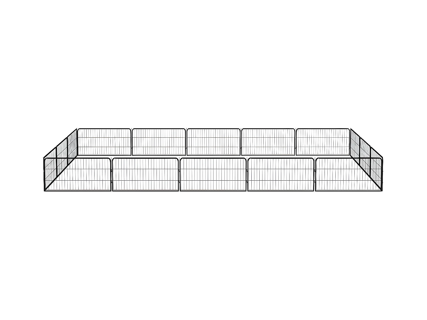 Parc pour chien 16panneaux Noir 100x50cm Acier enduit de poudre RG3Q70082