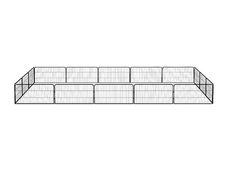 Parc pour chien 16panneaux Noir 100x50cm Acier enduit de poudre RG3Q70082