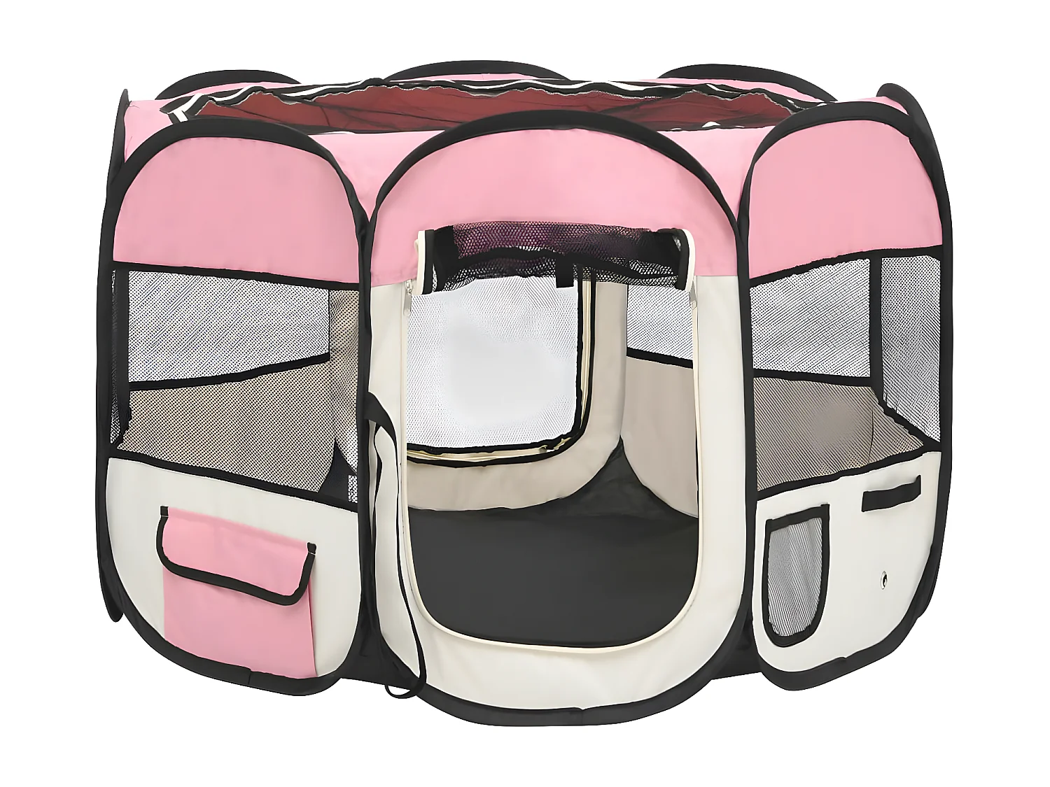 Parc pour chiens pliable avec sac de transport Rose 90x90x58 cm RG3Q72283