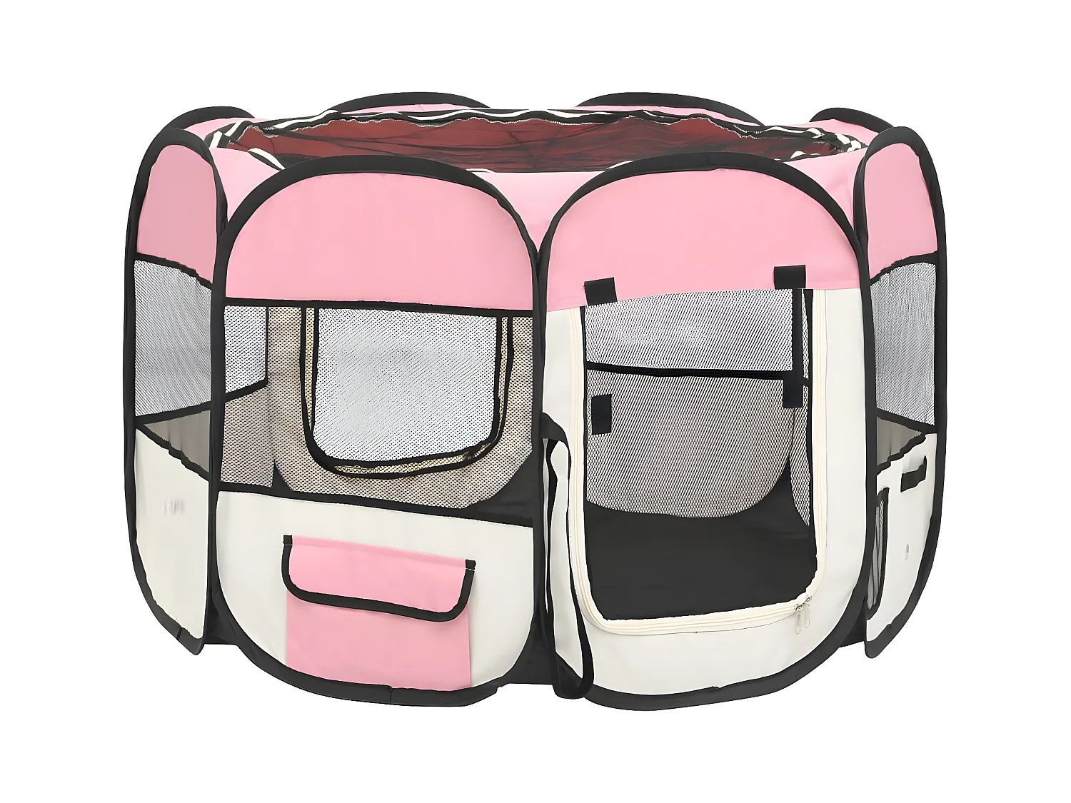 Parc pour chiens pliable avec sac de transport Rose 90x90x58 cm RG3Q72283