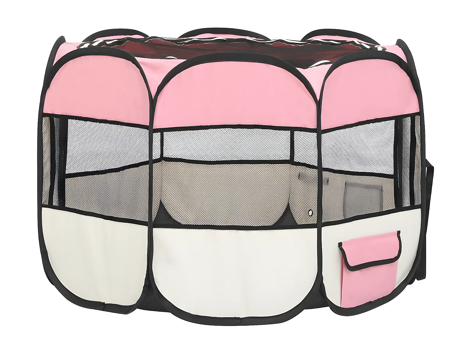 Parc pour chiens pliable avec sac de transport Rose 90x90x58 cm RG3Q72283