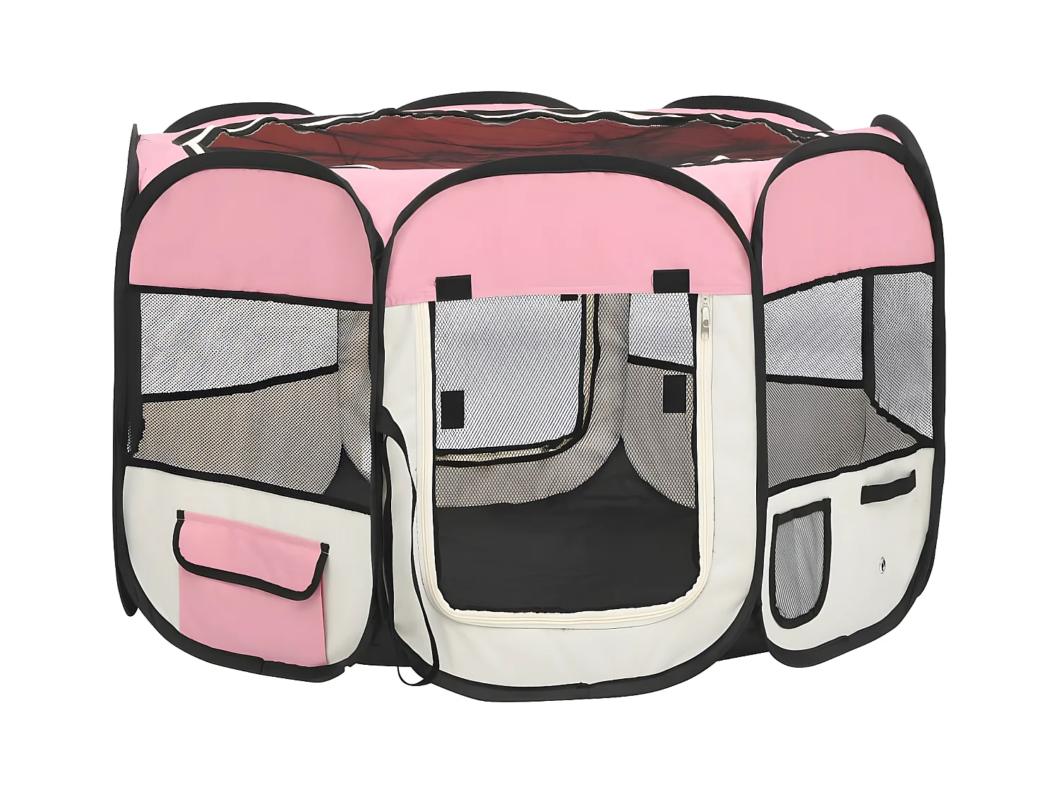 Parc pour chiens pliable avec sac de transport Rose 90x90x58 cm RG3Q72283