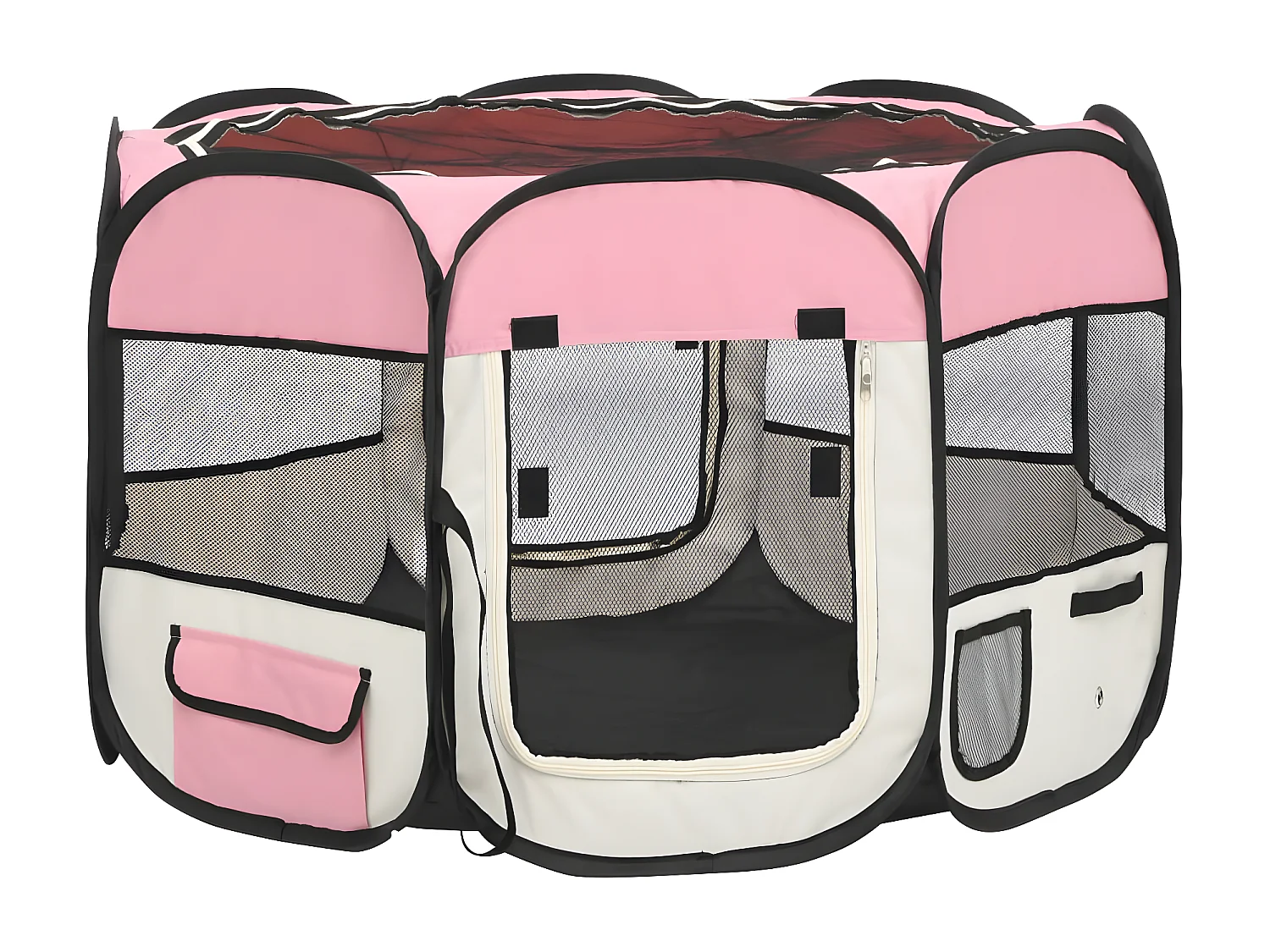 Parque de perros plegable bolsa de transporte rosa 90x90x58 cm ES805977