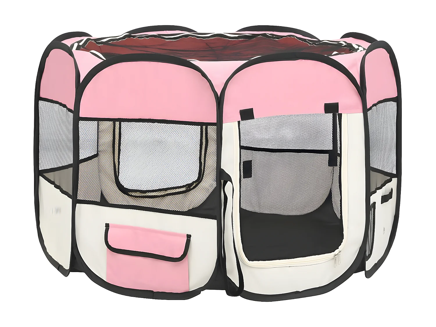 Parque de perros plegable bolsa de transporte rosa 90x90x58 cm ES805977