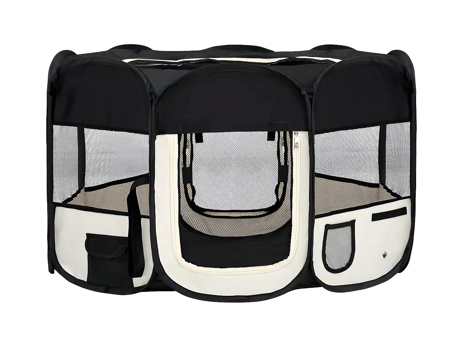 Parc pliable pour chien avec sac de transport Noir 125x125x61cm RG3Q90999