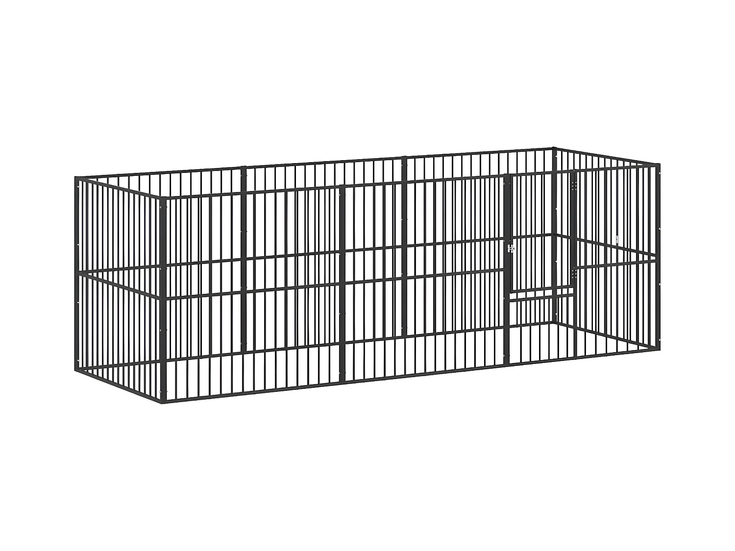 Parc pour chien 8 panneaux noir acier galvanisé RG3Q63331