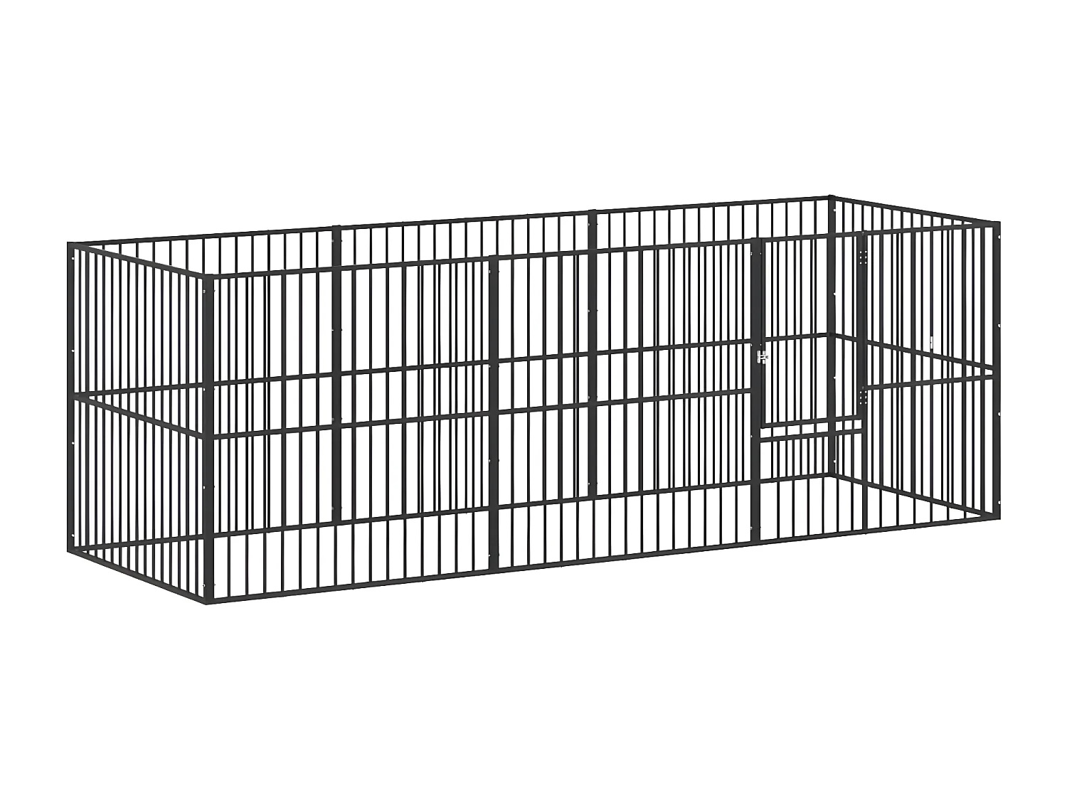 Corralito para perros con 8 paneles acero galvanizado negro ES945098